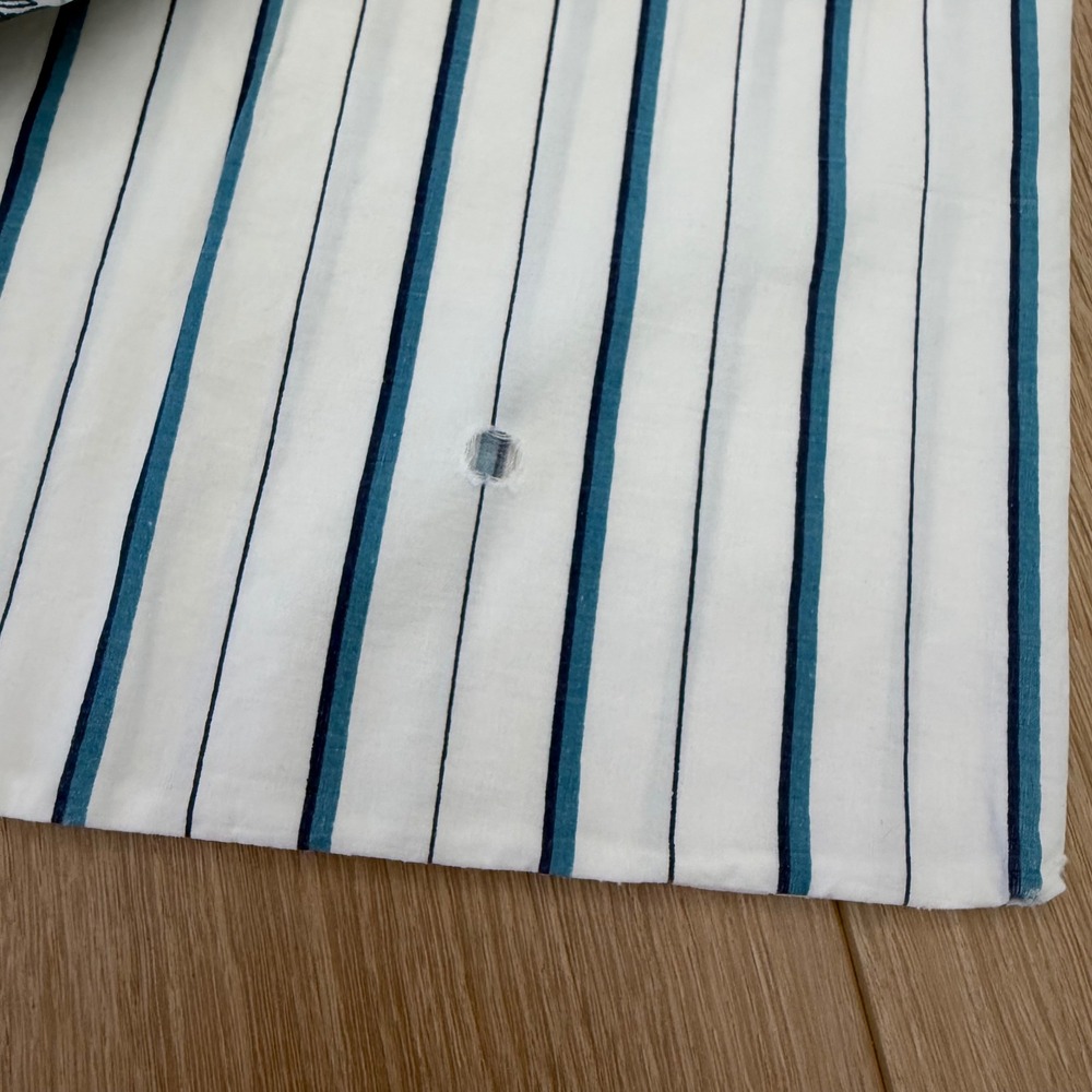 Vintage Ralph Lauren Blue White Striped Paisley Border Pillowcase Set of 2 USA - Picture 8 of 9
